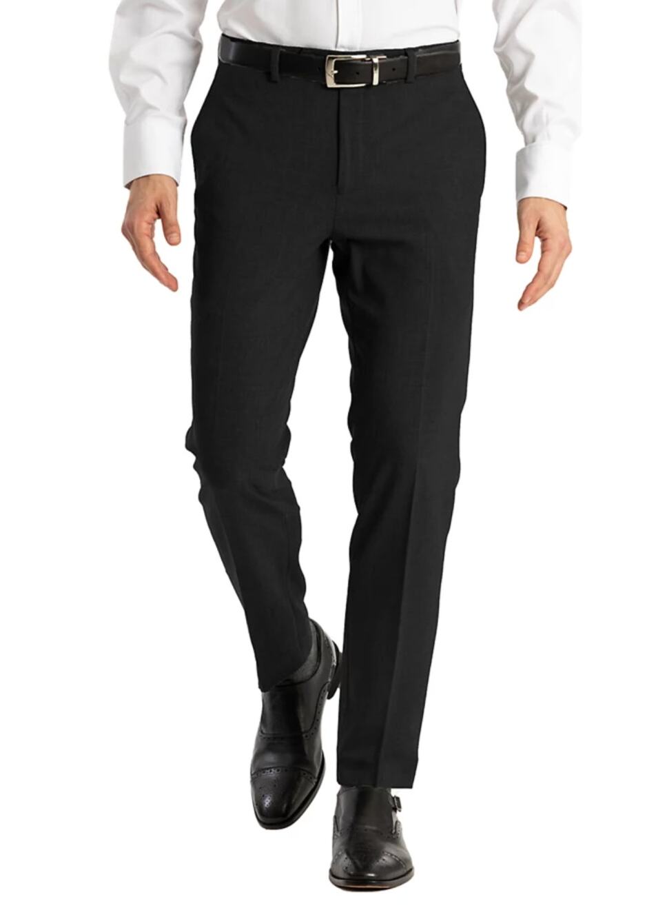 CALVIN KLEIN Men's X-Slim Twill Dress Pants 33x32 Black Stretch Flat Front NWOT
